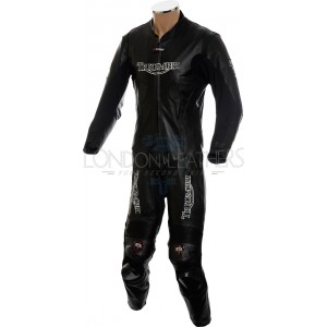 Triumph Daytona All Black Sports Motorcycle Leather Armoured Suit